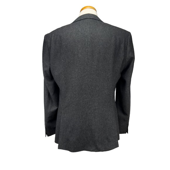 BOSS Hugo Boss Johnston Wool Blend Micro-Check Textured Weave Gray Blazer 40R - Picture 2 of 14